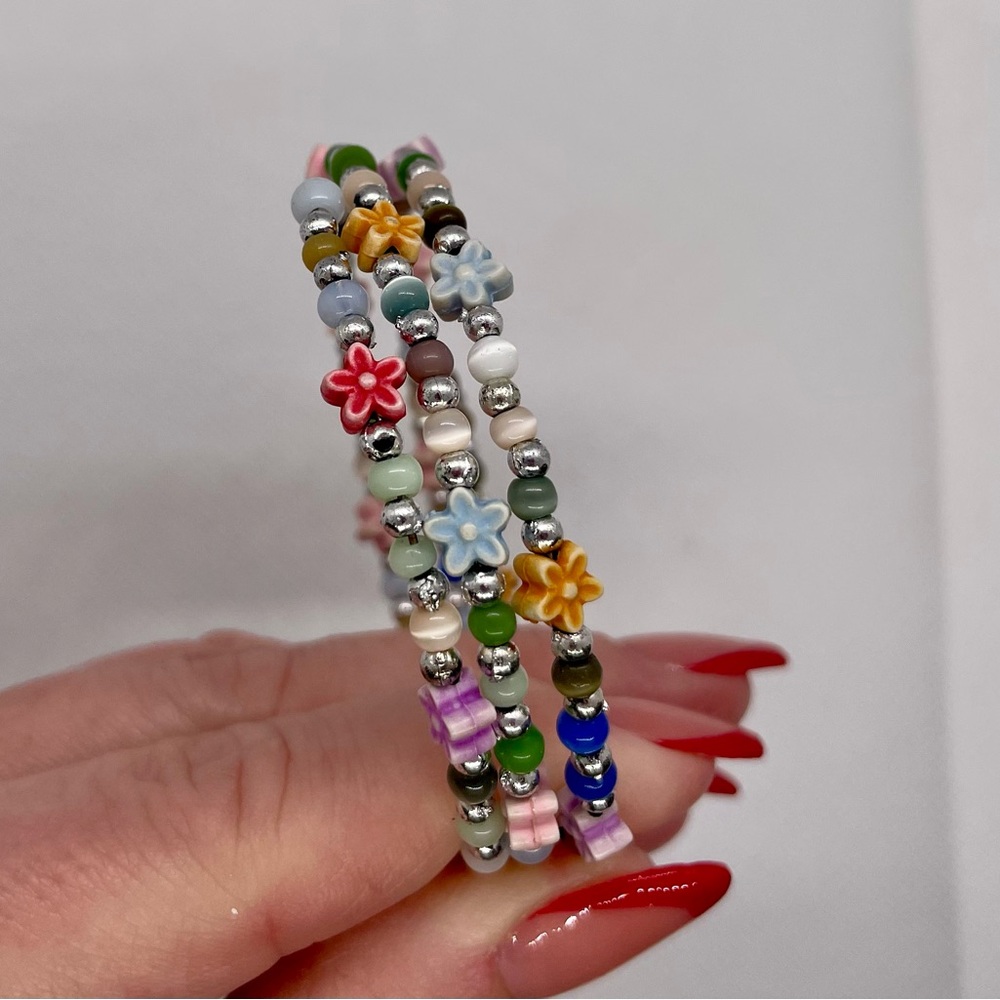 Beaded Flower Bracelet